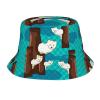 Cute Little Raccoon Unisex Lightweight Breathable Foldable Sun Hat for Outdoor Activities Travel Camping Fishing Hat Black view 1