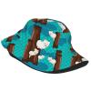 Cute Little Raccoon Unisex Lightweight Breathable Foldable Sun Hat for Outdoor Activities Travel Camping Fishing Hat Black view 2