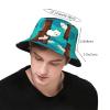 Cute Little Raccoon Unisex Lightweight Breathable Foldable Sun Hat for Outdoor Activities Travel Camping Fishing Hat Black view 3