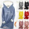 Daily Deals of The Day Today Only Fleece Sweatshirts for Women Sherpa Lined Crewneck Sport Sweatshirt Comfy Long Sleeve Pullover Winter Thicken Tops Fleece Sweater view 3