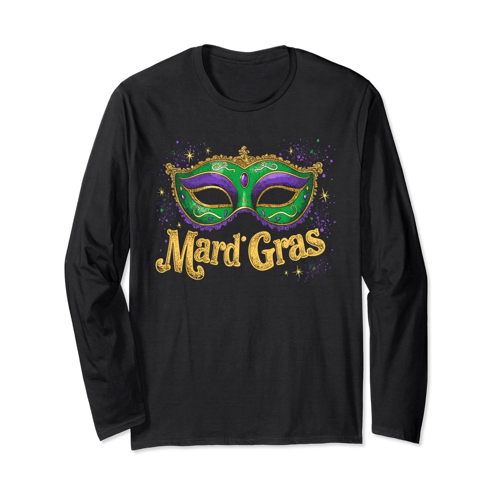 Mardi Gras Mask Long Sleeve T-Shirt