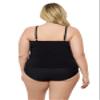 Aqua Green Women's Triple Ruffle Tier Swim Tankini Top with Adjustable Straps, Black, X-Large view 3