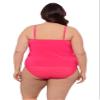 Aqua Green Women's Triple Ruffle Tier Swim Tankini Top with Adjustable Straps, Rose Quartz, 2X view 3