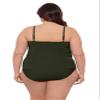 Aqua Green Women's Triple Ruffle Tier Swim Tankini Top with Adjustable Straps, Malachite, Large view 2