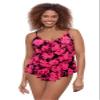 Aqua Green Women's Triple Ruffle Tier Swim Tankini Top with Adjustable Straps, Fleurette, Medium