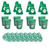 Anderson's Exclusive Green and White Paw Pride Shaker Pom Poms Megaphone Noisemaker Stadium Cup Set School Spirit Cheerleader Sports Fan Football Homecoming Squad Team Party Dance Club Pack of 24 view 2