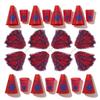 Anderson's Exclusive Red and Blue Paw Pride Shaker Pom Poms Megaphone Noisemaker Stadium Cup Set School Spirit Cheerleader Sports Fan Football Homecoming Squad Team Party Dance Club Pack of 24 view 1