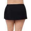 Aqua Green Women's Full Coverage Skirted Swim Bottom with Side Slit, Black, 2X view 3