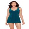 Aqua Green Women's Ladder Trim Racerback Tankini, Lagoon, Small view 1