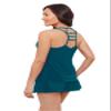 Aqua Green Women's Ladder Trim Racerback Tankini, Lagoon, Small view 2