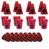 Anderson's Exclusive Red and Black Paw Pride Shaker Pom Poms Megaphone Noisemaker Stadium Cup Set School Spirit Cheerleader Sports Fan Football Homecoming Squad Team Party Dance Club Pack of 24 view 2