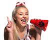 Anderson's Exclusive Red and Black Paw Pride Shaker Pom Poms Megaphone Noisemaker Stadium Cup Set School Spirit Cheerleader Sports Fan Football Homecoming Squad Team Party Dance Club Pack of 24 view 3