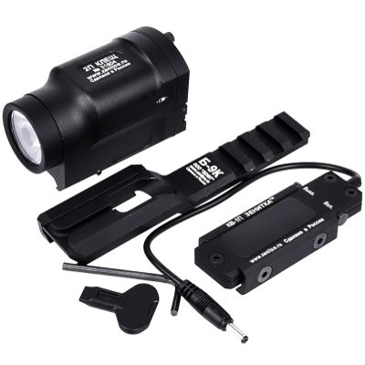 LEESEN Tactical Flashlight 800 Lumen LED Burst Flash Long Range Under Mount Rail Flashlight - Aluminum Alloy (Color : Black)