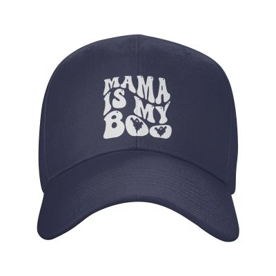Mama is My Boo-Wave Baseball Caps for Men Women Hat Adjustable Cap Trucker Hats Dad Cap Navy Blue