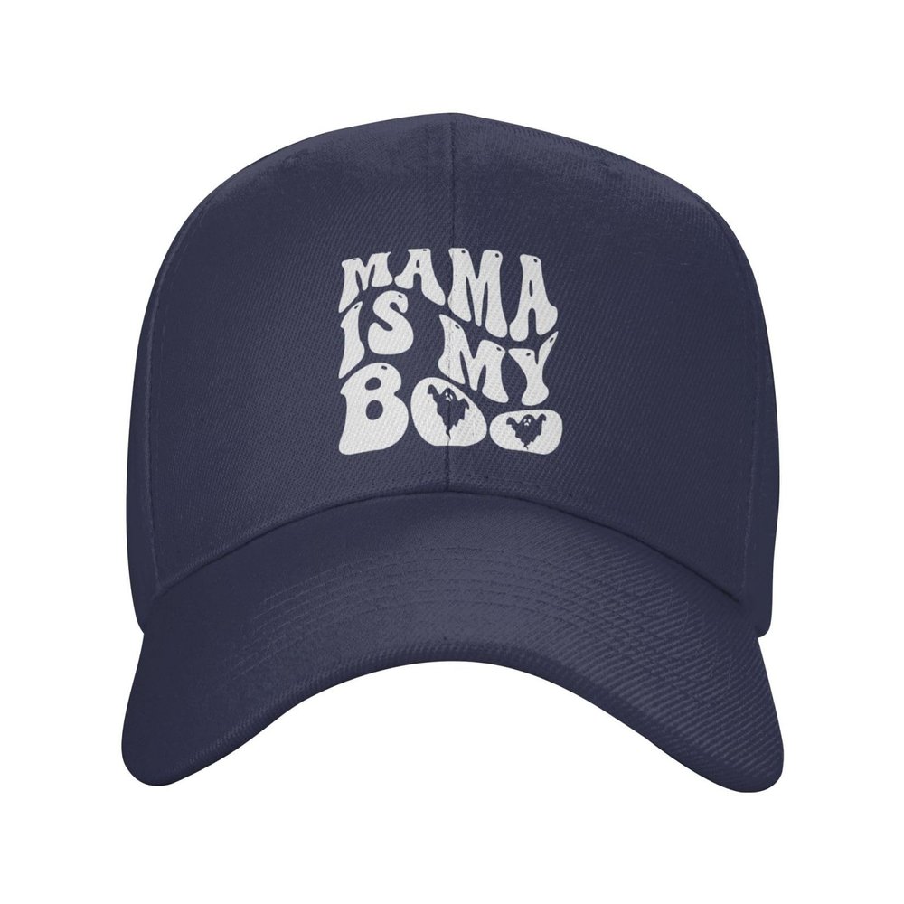 Mama is My Boo-Wave Baseball Caps for Men Women Hat Adjustable Cap Trucker Hats Dad Cap Navy Blue