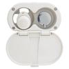 Ambassador Marine Aidack- Transom Shower (Hot/Cold Mixer), Warm White Cup & Lid, Small Warm White Sprayer, 6' Stainless Steel Hose, Chrome Aidack Handle - 136-1708-WH-W view 4