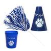 Anderson's Exclusive Blue and White Paw Pride Shaker Pom Poms Megaphone Noisemaker Stadium Cup Set School Spirit Cheerleader Sports Fan Football Homecoming Squad Team Party Dance Club Pack of 96