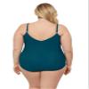 Aqua Green Women's Princess Seam Adjustable V-Neck Side Shirred One Piece Swimsuit with Tummy Compression, Lagoon, Small view 3