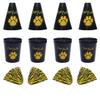 Anderson's Exclusive Gold and Blue Paw Pride Shaker Pom Poms Megaphone Noisemaker Stadium Cup Set School Spirit Cheerleader Sports Fan Football Homecoming Squad Team Party Dance Club Pack of 96 view 2