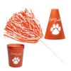 Anderson's Exclusive Orange and White Paw Pride Shaker Pom Poms Megaphone Noisemaker Stadium Cup Set School Spirit Cheerleader Sports Fan Football Homecoming Squad Team Party Dance Club Pack of 24 view 1