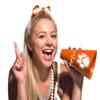 Anderson's Exclusive Orange and White Paw Pride Shaker Pom Poms Megaphone Noisemaker Stadium Cup Set School Spirit Cheerleader Sports Fan Football Homecoming Squad Team Party Dance Club Pack of 24 view 3