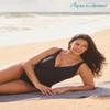 Aqua Green Women's Full Coverage V-Neck Surplice Trim Overlay One Piece Swimsuit with Tummy Compression, Black, 1X view 4