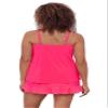 Aqua Green Women's Keyhole High Neck Full Coverage Adjustable Tankini Swim Top, Rose Quartz, Small view 2
