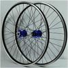 Bicycle Wheelset 26 Inch Disc/V-Brake Double Wall Alloy Rim Disc V-Brake Front 2 Rear 4 Perrin Bearing (Color : Blue, Size : 26'')