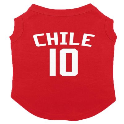 Chile Jersey - Soccer Sporty Dog Shirt (Red, Medium)