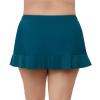 Aqua Green Women's High Waist Slimming Ruffle Skirted Swim Bottom, Lagoon, X-Large view 3