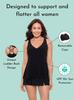 Aqua Green Women's V-Neck Full Coverage Ladder Trim Detail Racerback Tankini Swim Top, Black, Small view 4