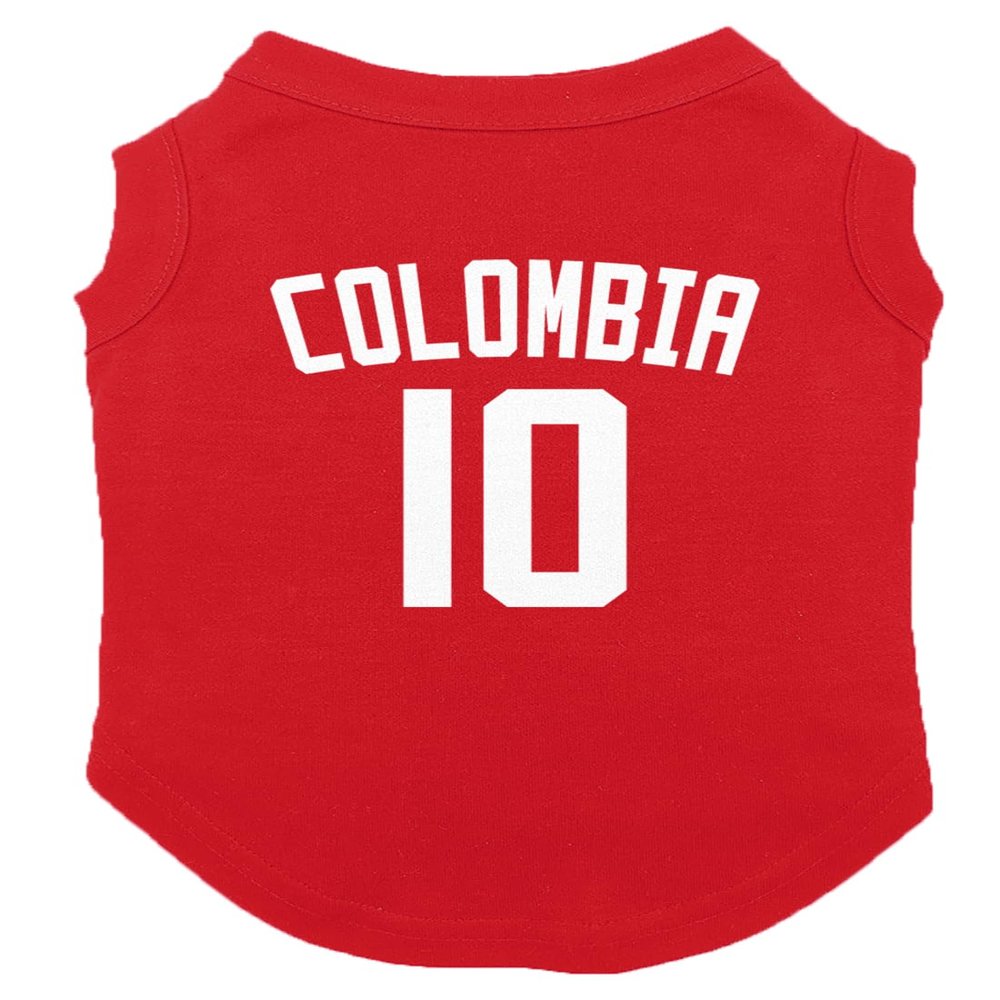 Colombia Jersey - Soccer Sporty Dog Shirt (Red, 2X-Large)