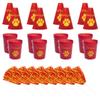 Anderson's Exclusive Red and Gold Paw Pride Shaker Pom Poms Megaphone Noisemaker Stadium Cup Set School Spirit Cheerleader Sports Fan Football Homecoming Squad Team Party Dance Club Pack of 24 view 2