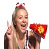 Anderson's Exclusive Red and Gold Paw Pride Shaker Pom Poms Megaphone Noisemaker Stadium Cup Set School Spirit Cheerleader Sports Fan Football Homecoming Squad Team Party Dance Club Pack of 24 view 3