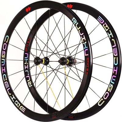 Road Bike Wheelset 700c 40mm Rim C/V Brake Wheelset Quick Release Hub for 7/18/9/10/10/11 Speed