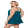 Aqua Green Women's Keyhole High Neck Full Coverage Adjustable Tankini Swim Top, Lagoon, Small view 2