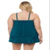 Aqua Green Women's Keyhole High Neck Full Coverage Adjustable Tankini Swim Top, Lagoon, Small view 3