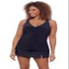 Aqua Green Womens Ladder Trim Racerback Tankini Top, True Navy