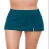 Aqua Green Women's Full Coverage Skirted Swim Bottom with Side Slit, Lagoon, Medium view 1
