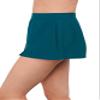 Aqua Green Women's Full Coverage Skirted Swim Bottom with Side Slit, Lagoon, Medium view 2