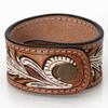 American Darling Bracelet Hand Tooled Carved Genuine Leather Women | Handmade Western Rustic view 2