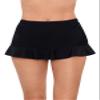Aqua Green Women's High Waist Slimming Ruffle Skirted Swim Bottom, Black, 2X view 1
