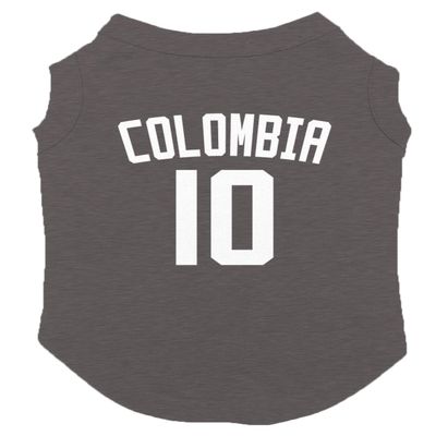 Colombia Jersey - Soccer Sporty Dog Shirt (Dark Gray, Medium)
