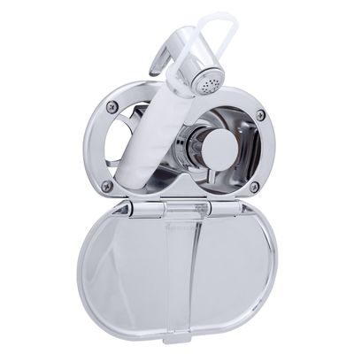 Ambassador Marine Aidack- Transom Shower (Hot/Cold Mixer), Chrome Cup & Lid, Hammer-Head Arctic White Sprayer, 6' White Rubber Hose, Chrome Aidack Handle - 136-1712-CA-W