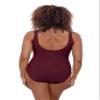 Aqua Green Womens Cinched V-Neck Shirred 1pc One Piece Swimsuit, Currant, Large US view 2