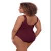 Aqua Green Womens Cinched V-Neck Shirred 1pc One Piece Swimsuit, Currant, Large US view 3