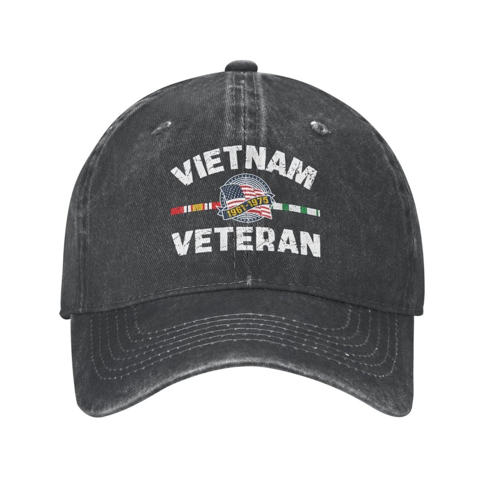 Oingoo Vietnam Veteran Hat 1961-1975 Vietnam Veteran USA Flag Freedom Dayfighter Vietnam War Trucker Hat Baseball Cap Black
