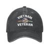 Oingoo Vietnam Veteran Hat 1961-1975 Vietnam Veteran USA Flag Freedom Dayfighter Vietnam War Trucker Hat Baseball Cap Black view 1