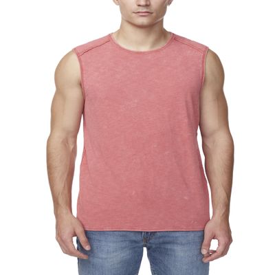Buffalo David Bitton Men's Sleeveless Slub Tank, Mineral Red, X-Large