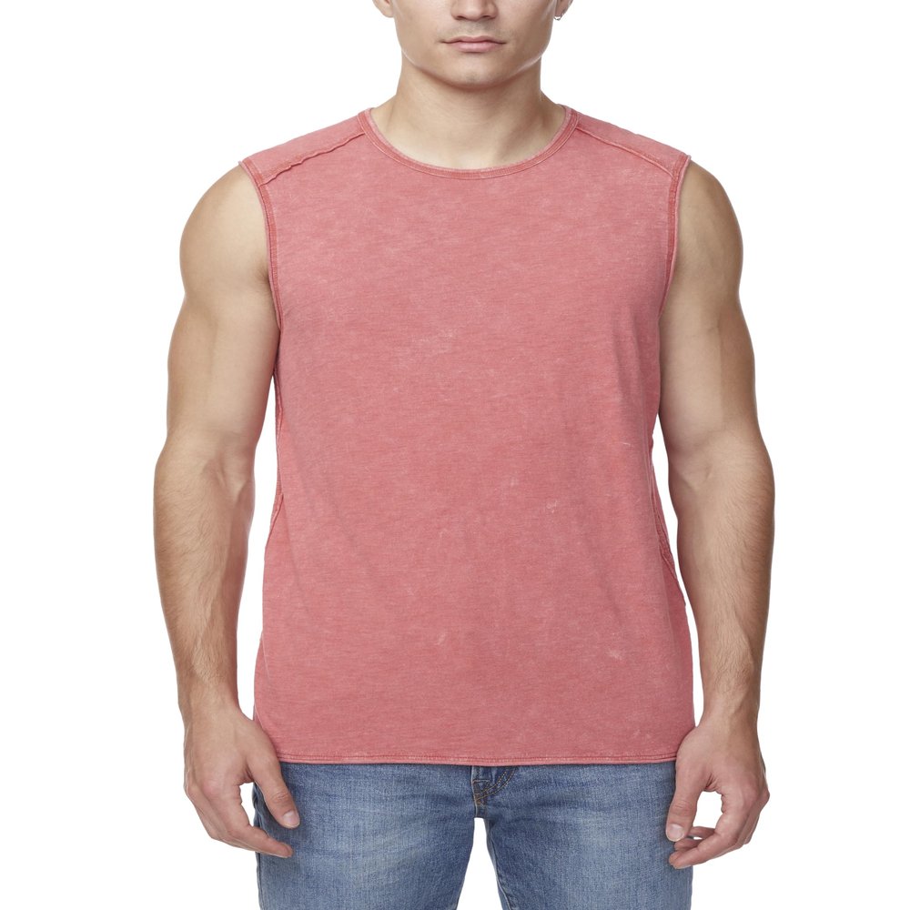 Buffalo David Bitton Men's Sleeveless Slub Tank, Mineral Red, X-Large